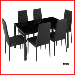  Comedor mesa de vidrio 6 sillas - Avatar