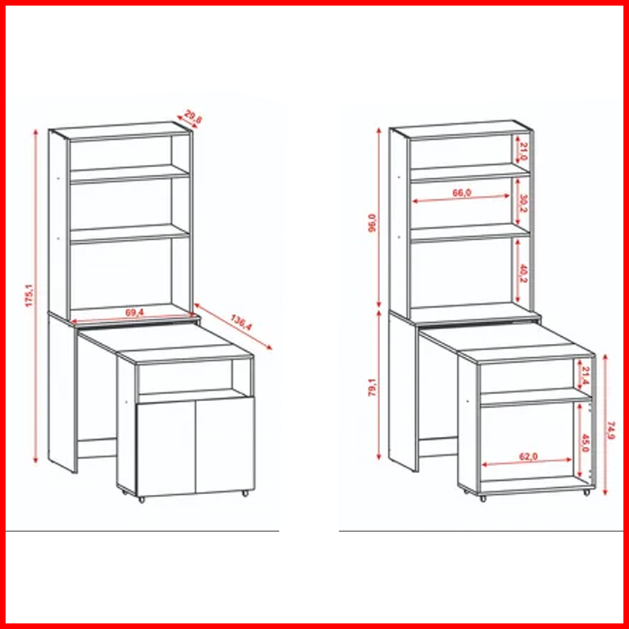 Mesa escritorio repisa multifuncion - Duo 2522 - Imagen 14